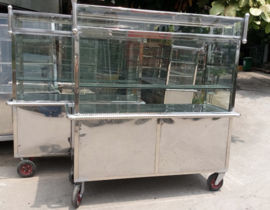 BÁN THANH LÝ XE 1M6 BÁN BÊ THUI, HEO QUAY, GÀ QUAY BẰNG INOX GIÁ RẺ